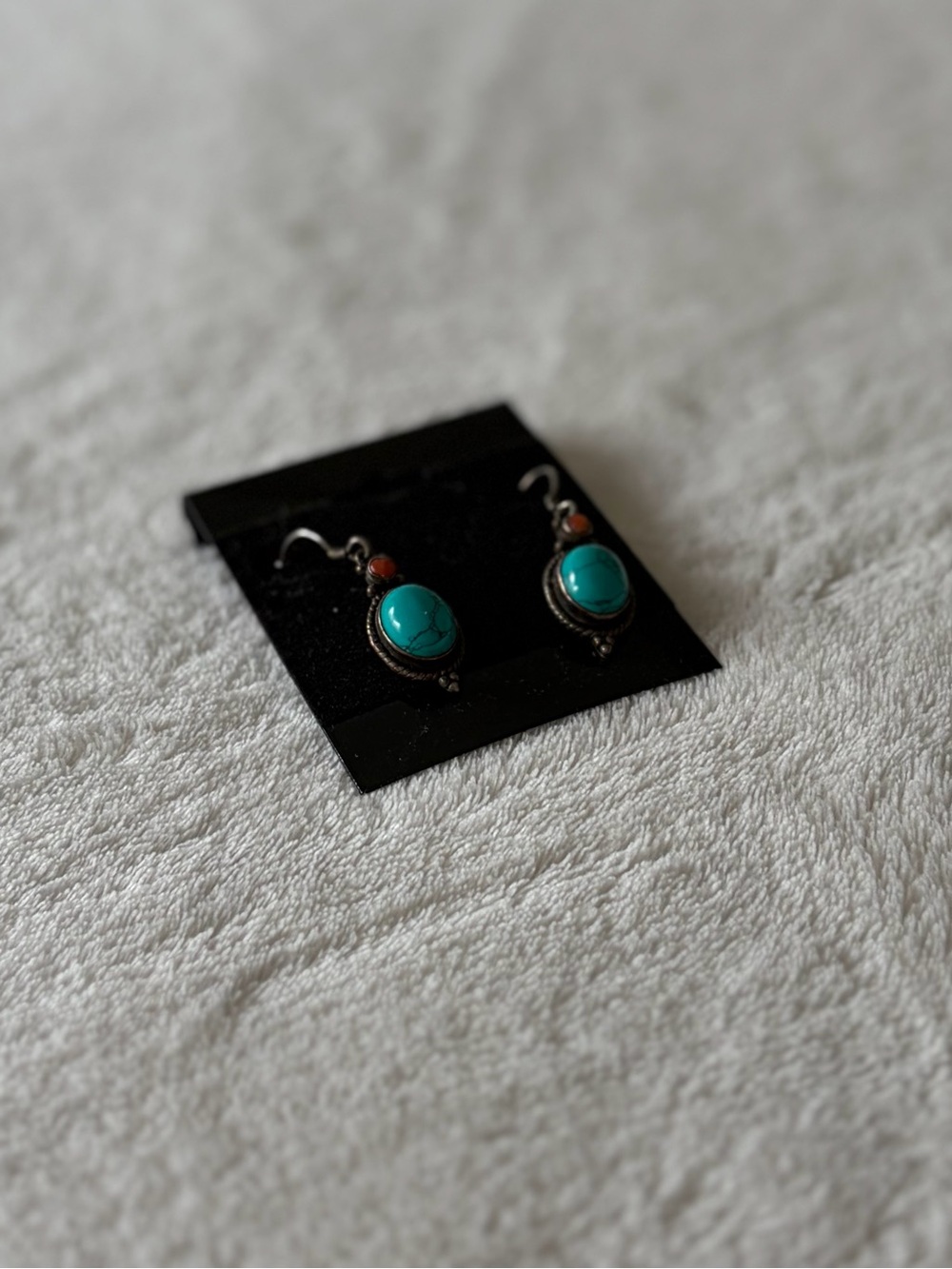 Turquoise and Coral Drop Earrings - Women Jewelry